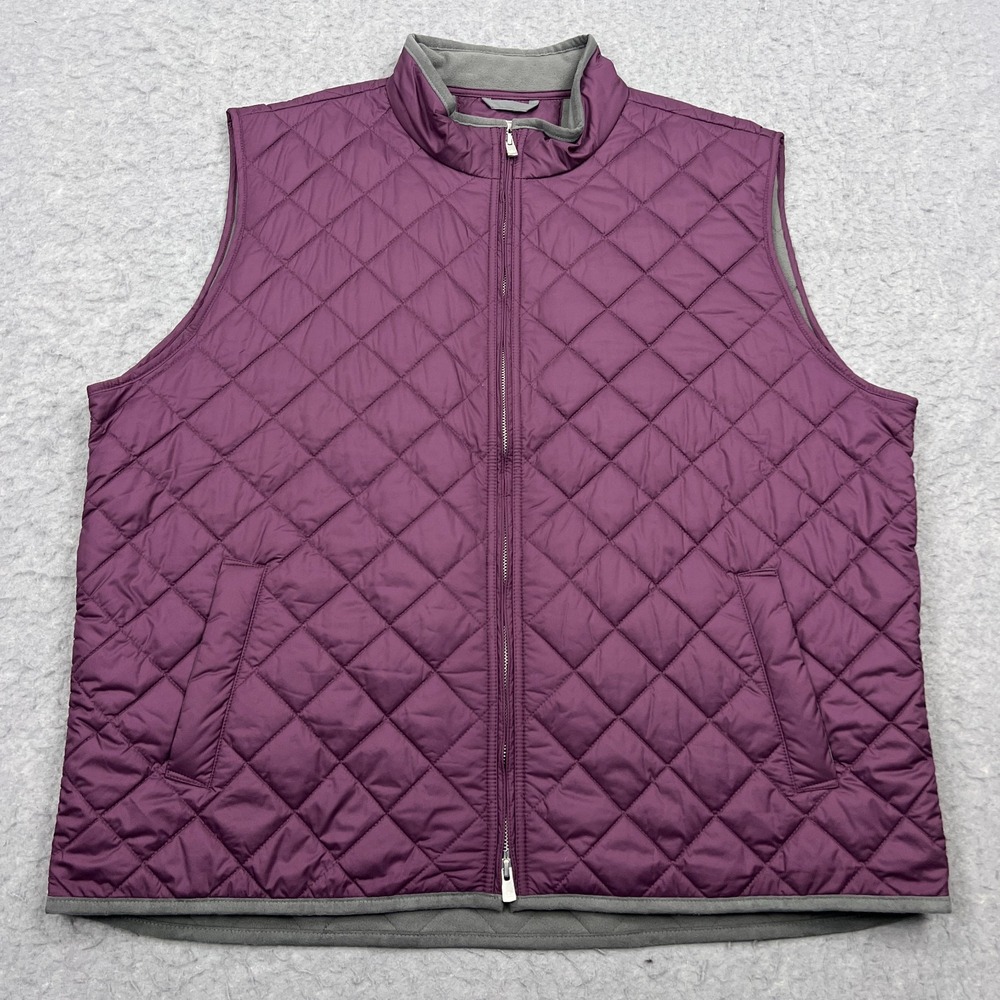 Peter Millar Essex Quilted Golf Vest Men's XXL Purple Full Zip Insulated Travel‎